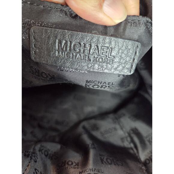 Michael Kors Manhattan Womens Satchel Handbag Black Pebble Gold Hardware W Strap - Picture 10 of 16